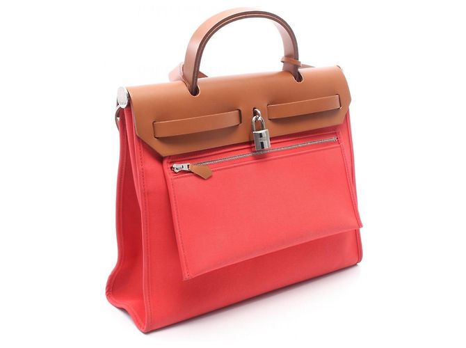 Hermès Borsa 2-Way Hermes Herbag Zip PM Marrone Rosso - vista 2