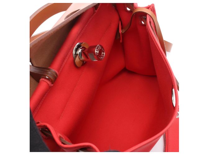 Hermès Borsa 2-Way Hermes Herbag Zip PM Marrone Rosso - vista 3