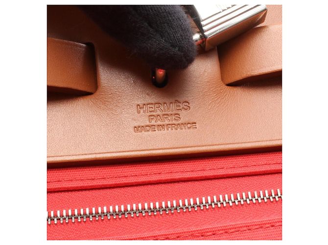 Hermès Borsa 2-Way Hermes Herbag Zip PM Marrone Rosso - vista 4