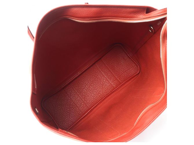 Hermès Borsa Tote Hermes Garden Zip MM Rosso Bordò - vista 3