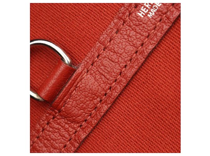 Hermès Borsa Tote Hermes Garden Zip MM Rosso Bordò - vista 5