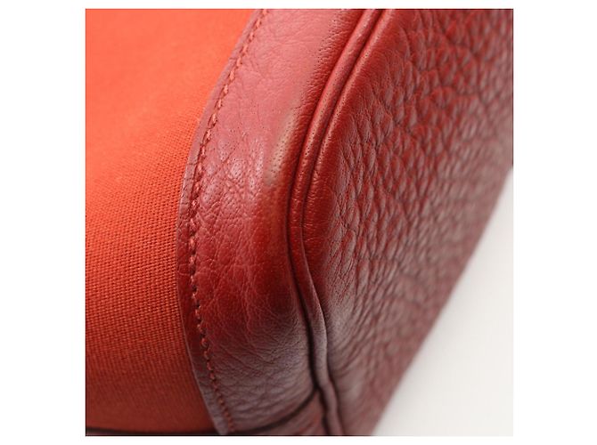 Hermès Borsa Tote Hermes Garden Zip MM Rosso Bordò - vista 8