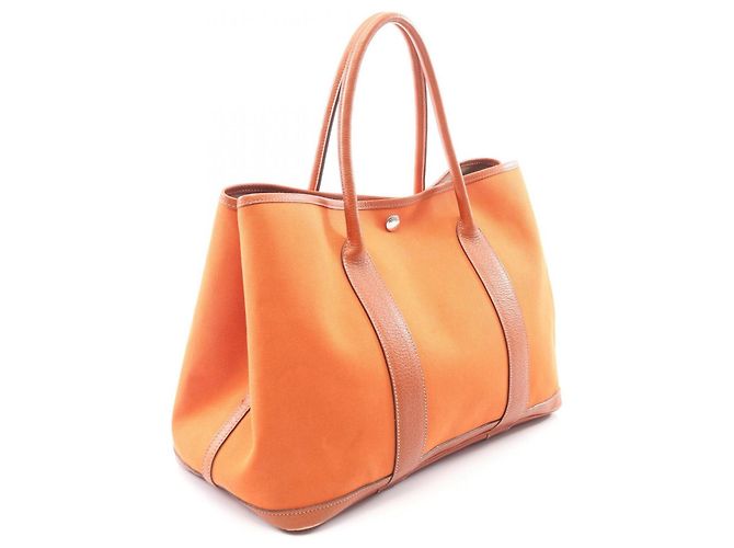 Hermès Borsa Tote Hermes Garden Party PM Potiron Marrone Arancione - vista 2