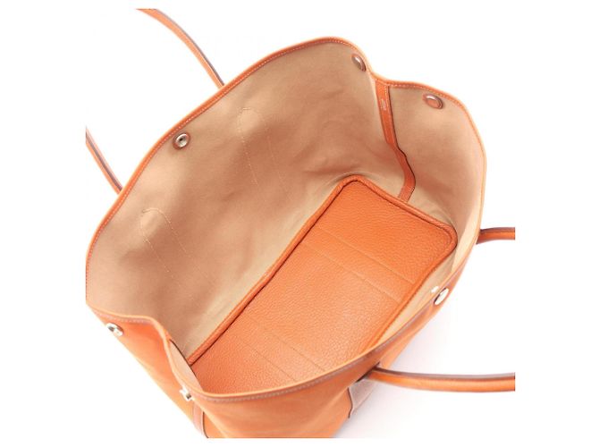 Hermès Borsa Tote Hermes Garden Party PM Potiron Marrone Arancione - vista 3