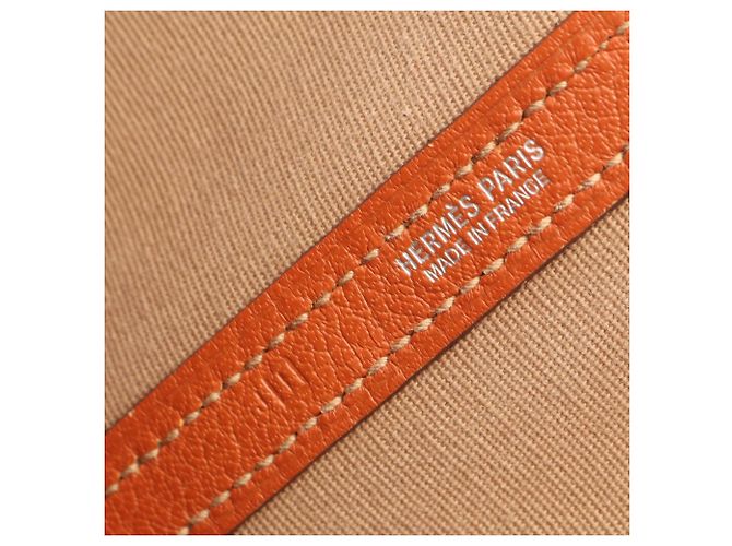 Hermès Borsa Tote Hermes Garden Party PM Potiron Marrone Arancione - vista 4