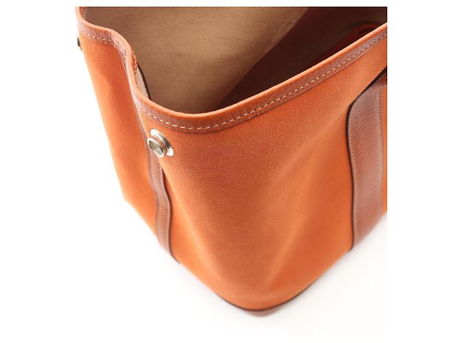 Hermès Borsa Tote Hermes Garden Party PM Potiron Marrone Arancione - vista 9