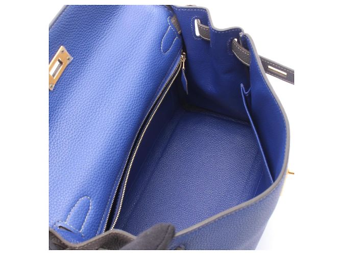 Hermès Borsa Hermes Kelly 28 Marrone Blu - vista 3