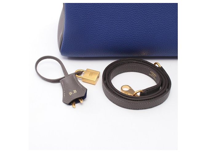 Hermès Borsa Hermes Kelly 28 Marrone Blu - vista 6