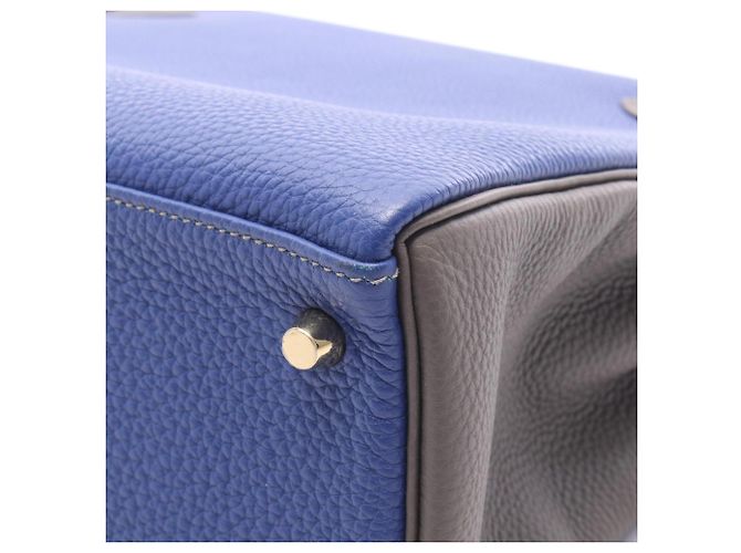 Hermès Borsa Hermes Kelly 28 Marrone Blu - vista 7