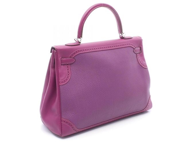 Hermès Borsa Hermes Kelly 35 Gillies Porpora - vista 2
