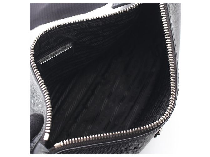 Borsa a Spalla da Viaggio in Saffiano Prada Nero - vista 3