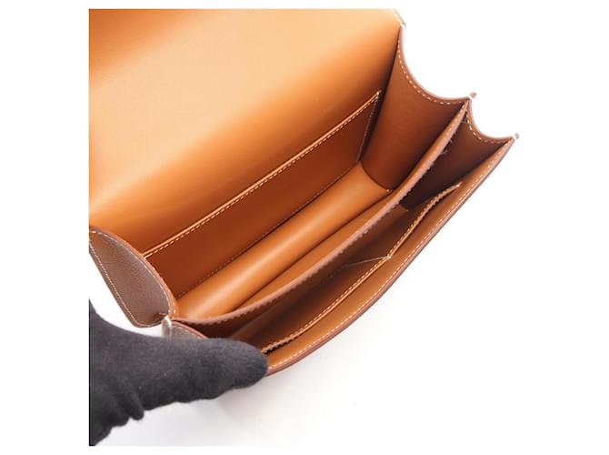 Hermès Borsa a Spalla Hermes Constance 3 Mini Marrone D'oro - vista 3