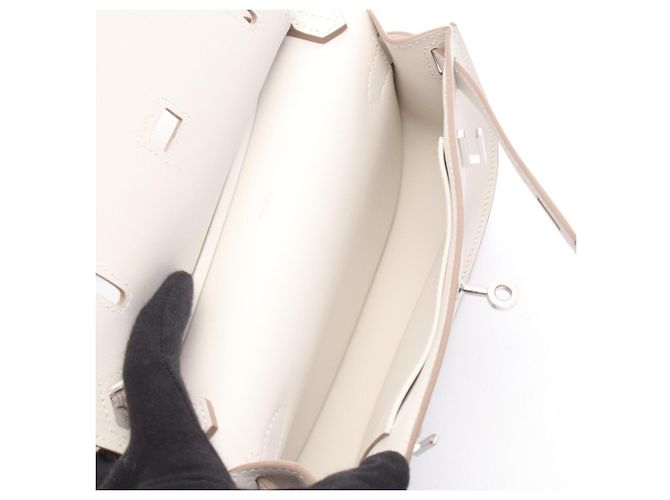 Hermès Borsa a tracolla Hermes Jypsiere Mini Bianco - vista 3