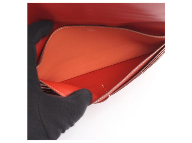 Hermès Portefeuille long plié Dogon Hermes Rose Bordeaux - vue 9