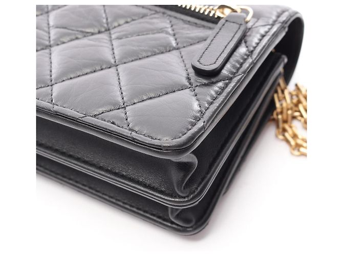 Borsa a tracolla mini Chanel 2.55 Matelassé Nero - vista 8