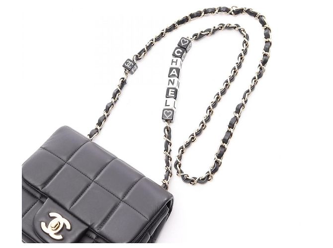 Mini borsa a tracolla Chanel Chocolate Bar Flap Nero - vista 13