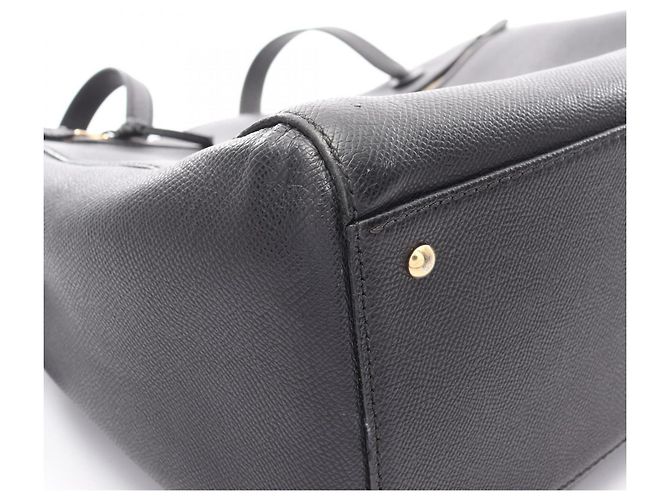 Borsa Tote Chanel in pelle di vitello granulata nera Nero - vista 10
