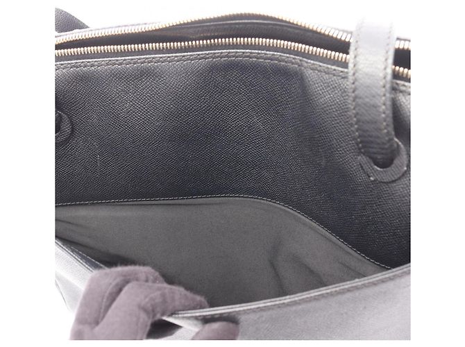 Borsa Tote Chanel in pelle di vitello granulata nera Nero - vista 6