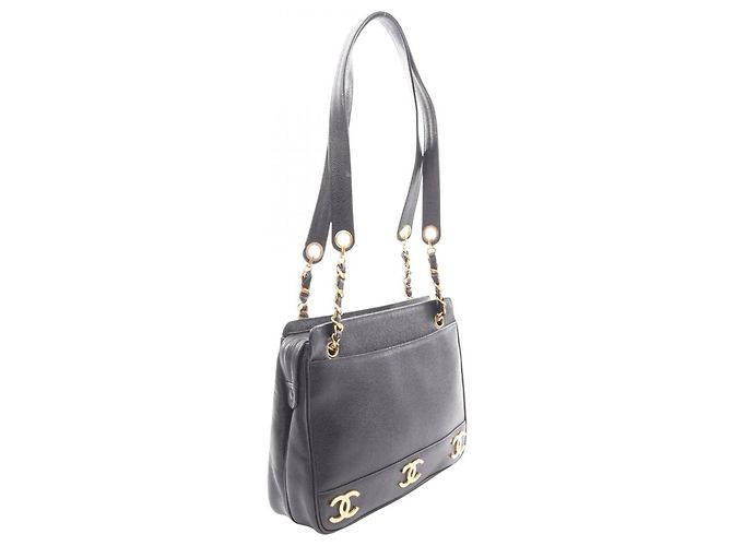 Borsa Tote Chanel Triple Coco Mark Nero - vista 2
