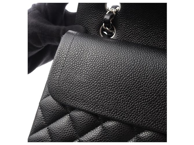 Timeless Chanel Matelassé Double Flap Schultertasche Schwarz - Ansicht 11