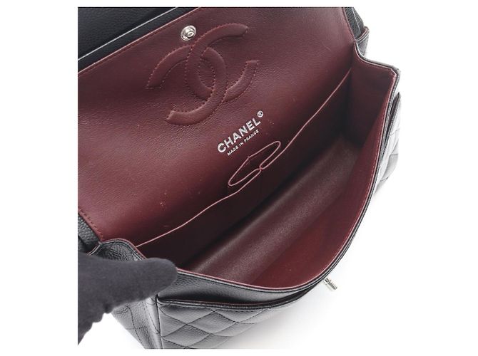 Timeless Chanel Matelassé Double Flap Schultertasche Schwarz - Ansicht 3
