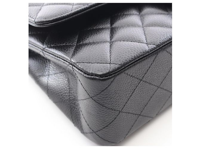 Timeless Chanel Matelassé Double Flap Schultertasche Schwarz - Ansicht 9