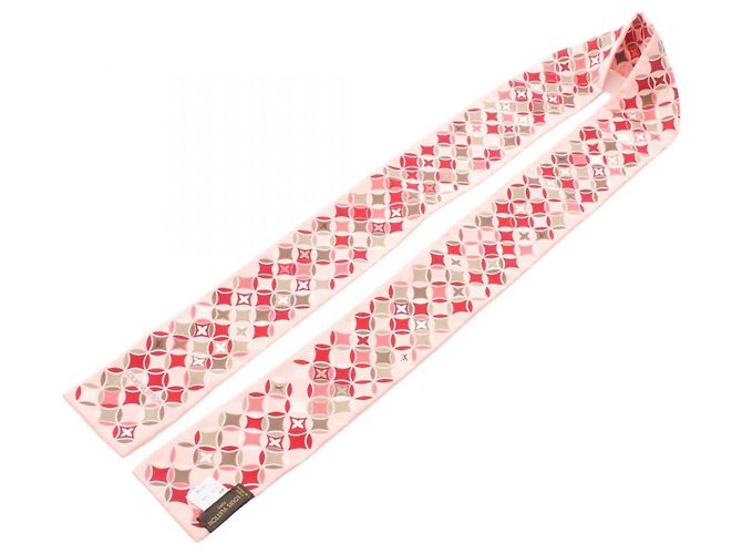 Foulard a nastro in seta rosa Louis Vuitton - vista 3