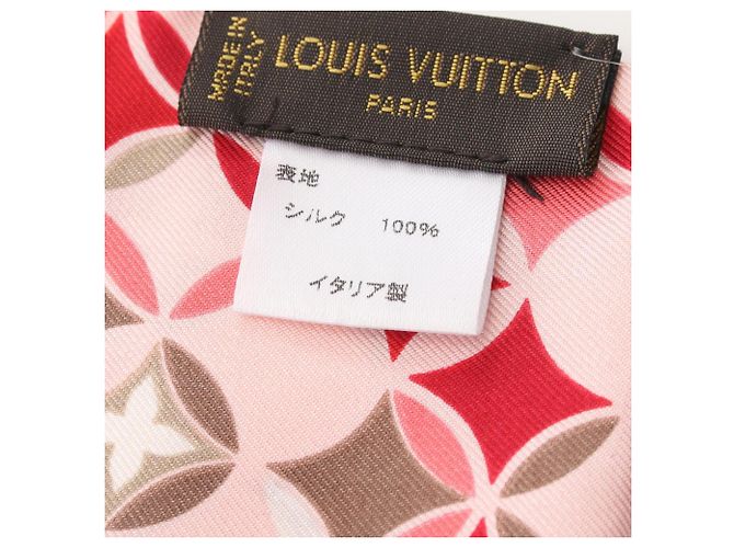 Foulard a nastro in seta rosa Louis Vuitton - vista 5