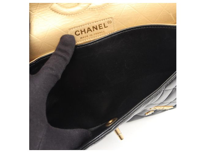 Borsa a Spalla Chanel Matelassé Double Flap Nero - vista 11