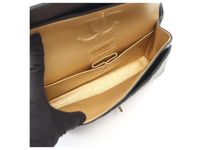 Borsa a Spalla Chanel Matelassé Double Flap Nero - vista 3