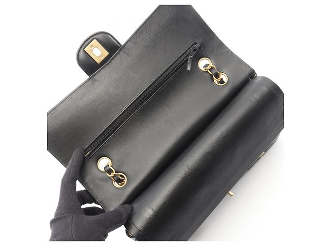 Borsa a Spalla Chanel Matelassé Double Flap Nero - vista 6