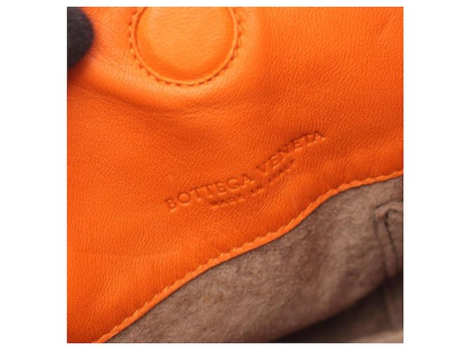 Borsa a Spalla Bottega Veneta Medium Campana Intrecciato Arancione - vista 4