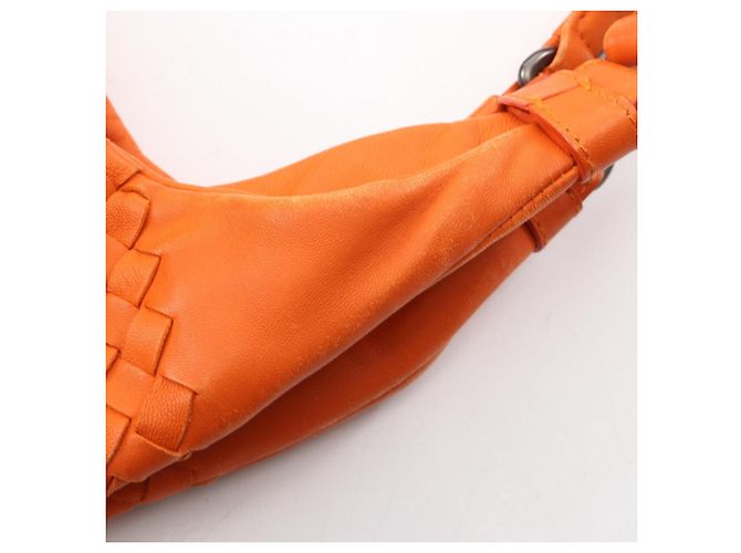 Borsa a Spalla Bottega Veneta Medium Campana Intrecciato Arancione - vista 6