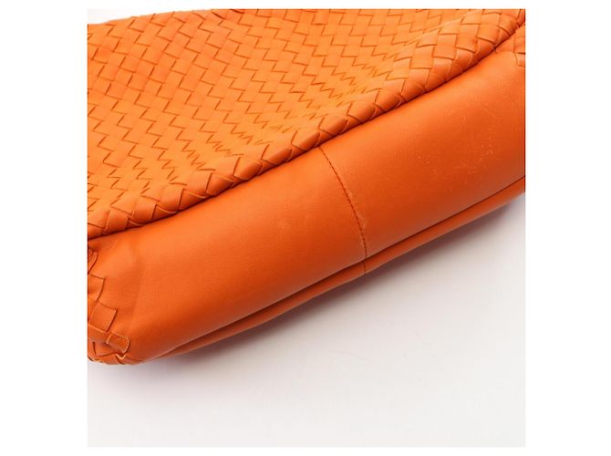 Borsa a Spalla Bottega Veneta Medium Campana Intrecciato Arancione - vista 8