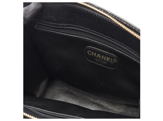 Borsa Tote Chanel in pelle di vitello martellata nera Nero - vista 12
