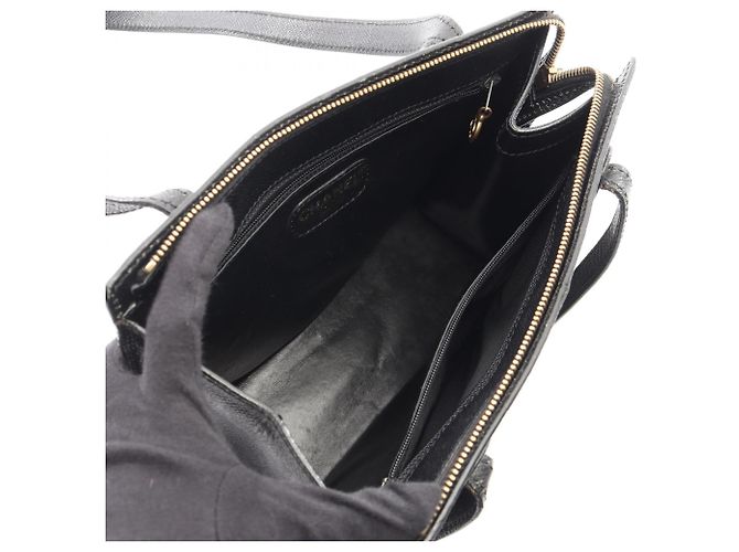 Borsa Tote Chanel in pelle di vitello martellata nera Nero - vista 3