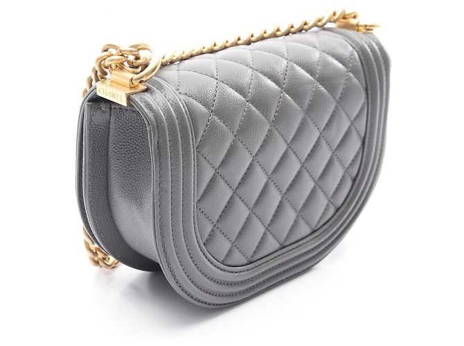 Borsa a tracolla Chanel Boy Small in grigio Marrone - vista 2