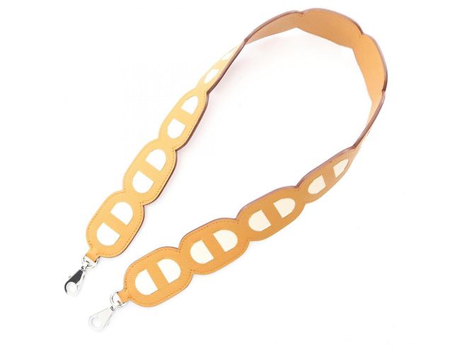 Hermès Tracolla Hermes Maillon Chaine d'Ancre Marrone Crudo - vista 2