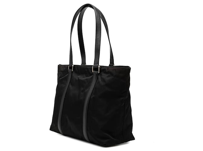 Prada Triangle Logo Plaque Tote Bag Schwarz - Ansicht 2