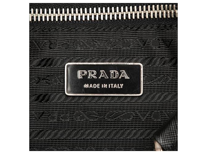 Prada Triangle Logo Plaque Tote Bag Schwarz - Ansicht 5