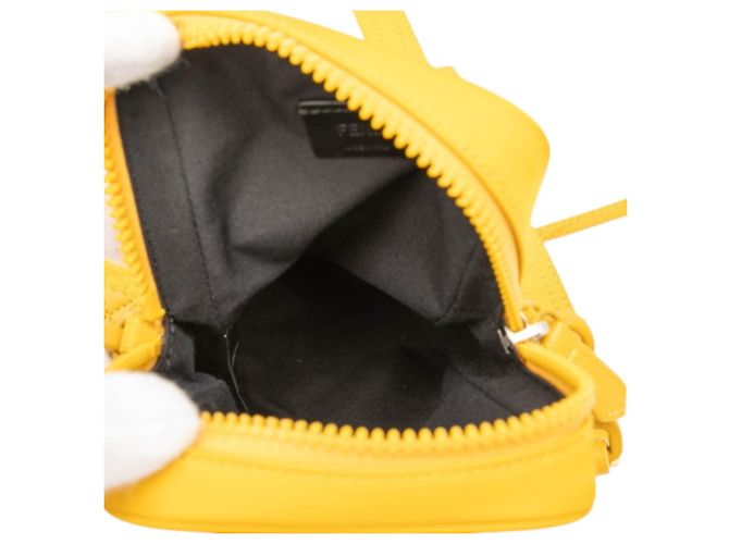 Borsa a tracolla porta telefono con logo FF Fendi Giallo - vista 4