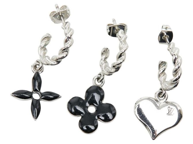 Louis Vuitton Set di orecchini Sweet Monogram Nero Argento - vista 3