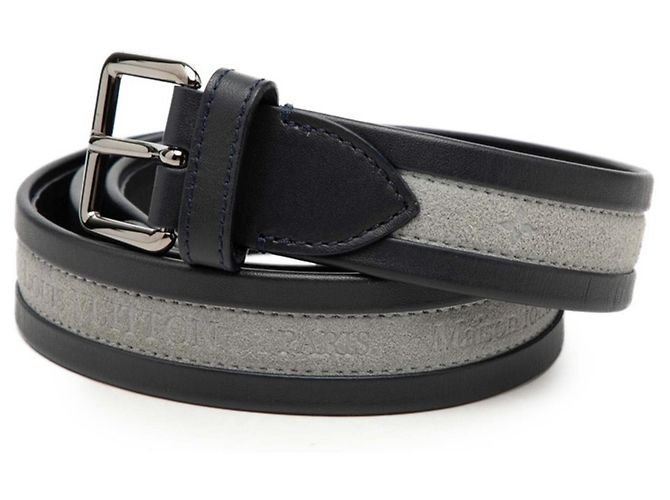 Louis Vuitton Men's Suede Leather Belt Brown Navy blue - view 2