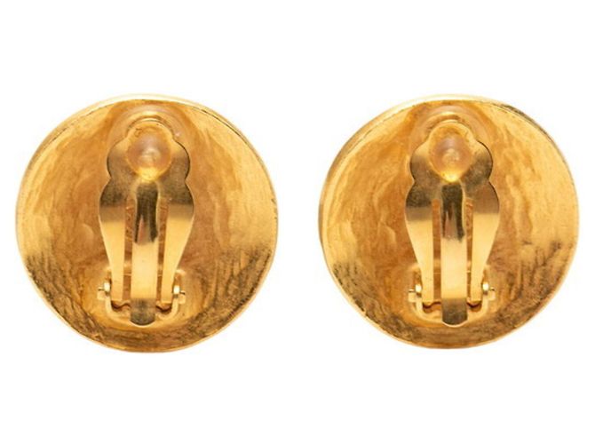 Orecchini tondi Chanel Vintage Coco Mark D'oro - vista 2