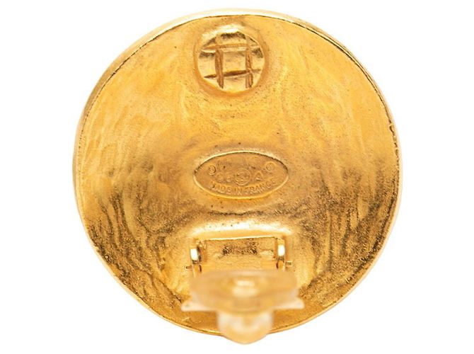 Orecchini tondi Chanel Vintage Coco Mark D'oro - vista 3