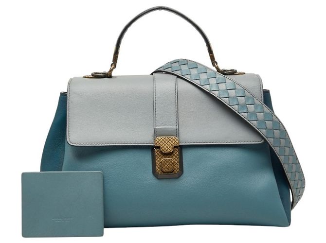 Borsa a mano Piazza Bottega Veneta Borsa a tracolla Blu chiaro - vista 15