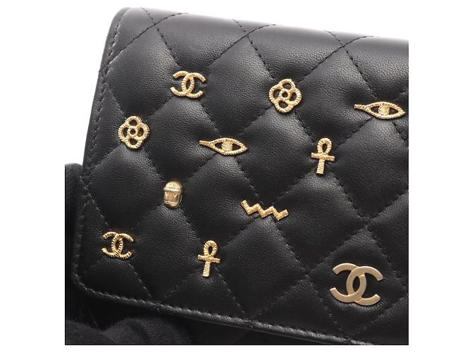 Borsa a Spalla Chanel Matelassé Egyptian Charm Nero - vista 9