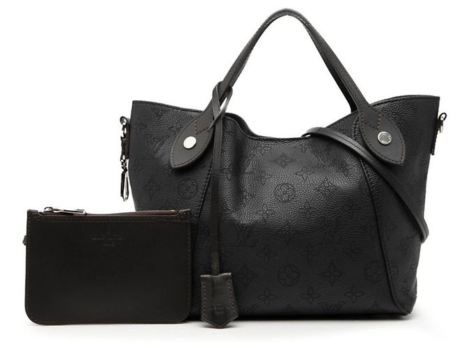 Borsa Louis Vuitton Monogram Mahina PM Nero Monogramma - vista 7