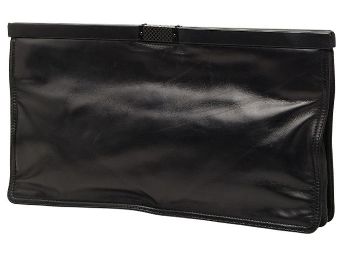 Clutch in pelle nera Bottega Veneta Nero - vista 2