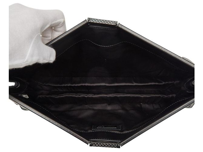 Clutch in pelle nera Bottega Veneta Nero - vista 9